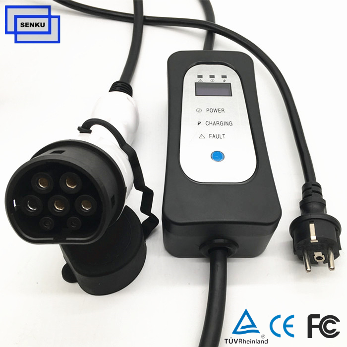 Current Adjustable Type2 32A Portable EV Charger