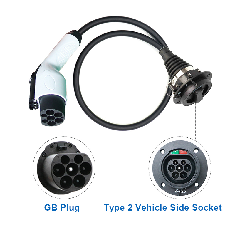 Type 2 to GBT EV Charging Adapters with 0.5M Cable