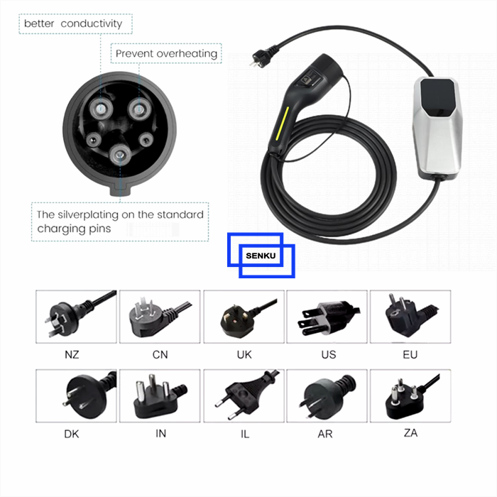 16A 3.5KW Type 1 Portable Level 2 Charger