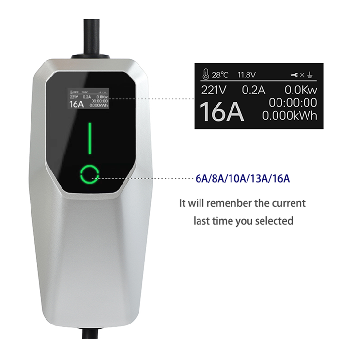 16A 3.5KW Type 1 Portable Level 2 Charger