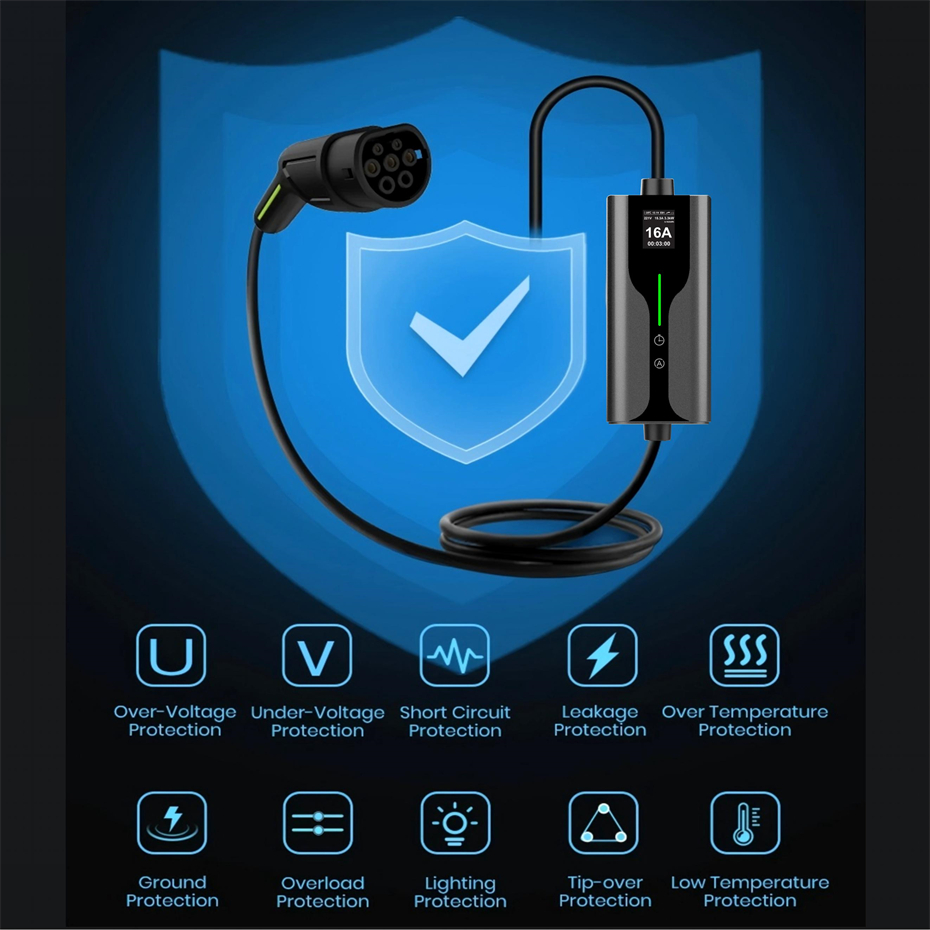 7.4KW 32A Portable Electric Car Charger